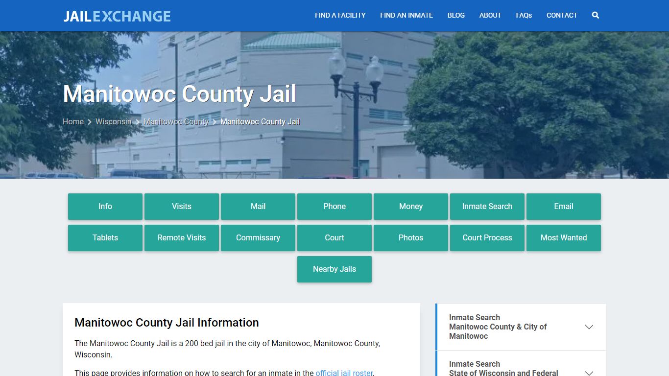 Manitowoc County Jail, WI Inmate Search, Information